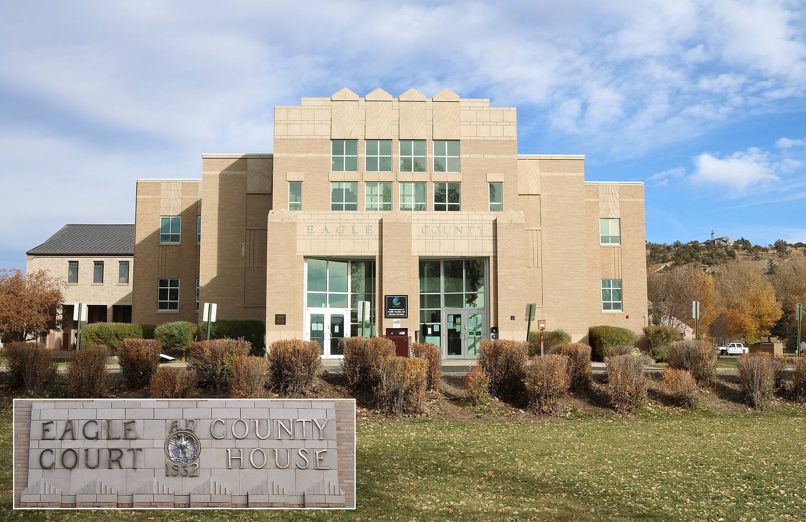 The former Eagle County Court House, built in 1932 and now housing county offices.