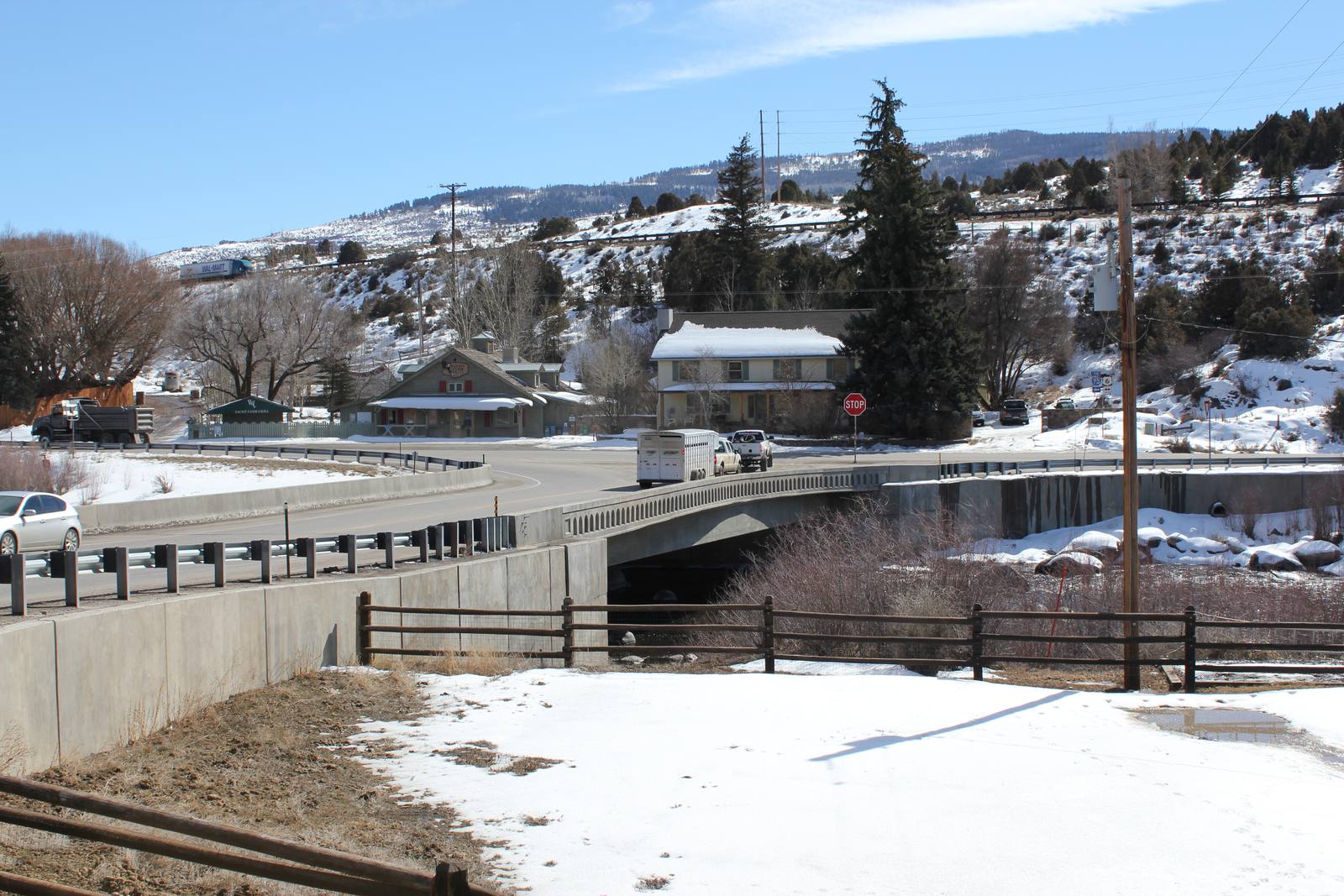 Wolcott, Colorado, where U.S. Highway 6 and Colorado Highway 131 meet above a bridge over the Eagle River, in a file photograph. The community sits on the valley floor west of Edwards and east of the town of Eagle.