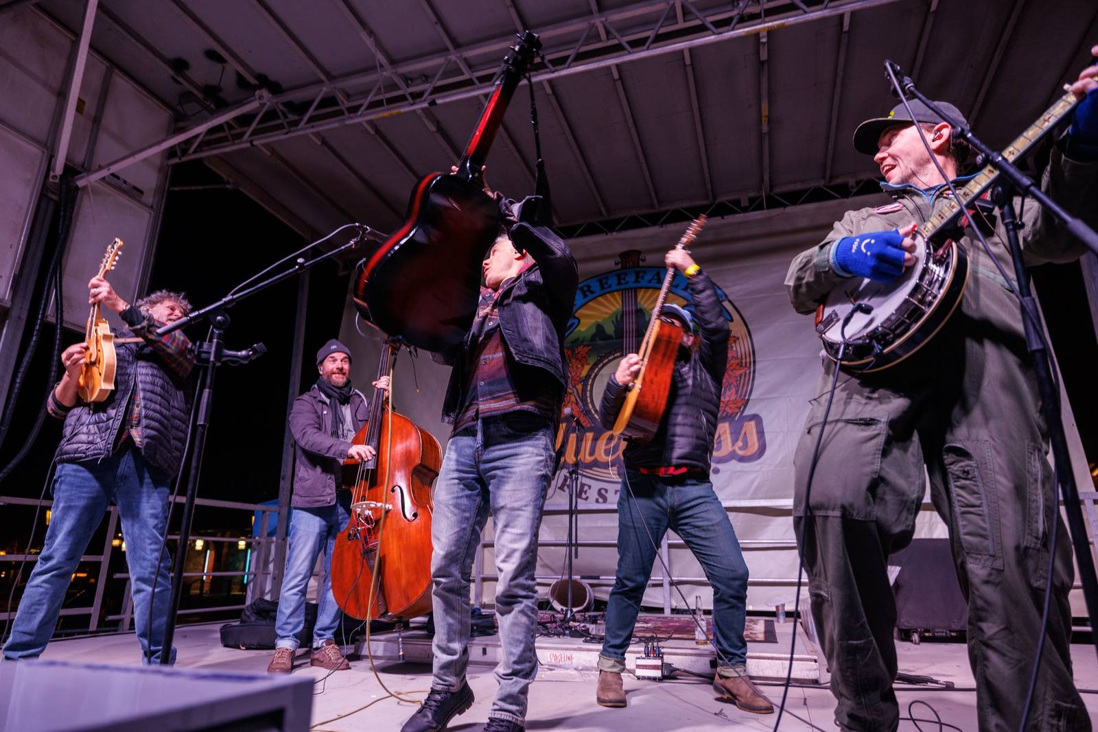 A nighttime set on the festival stage. On Sunday, gates open at 11 a.m. with music from 11:30 a.m. until the 9 p.m. wrap.