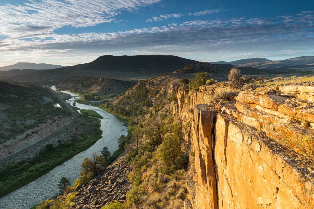 A canyon along the Colorado River in the Nottingham Ranch landscape. The easement protects scenery visible from the Colorado River corridor and about 9,480 acres of the ranch inside Eagle County.