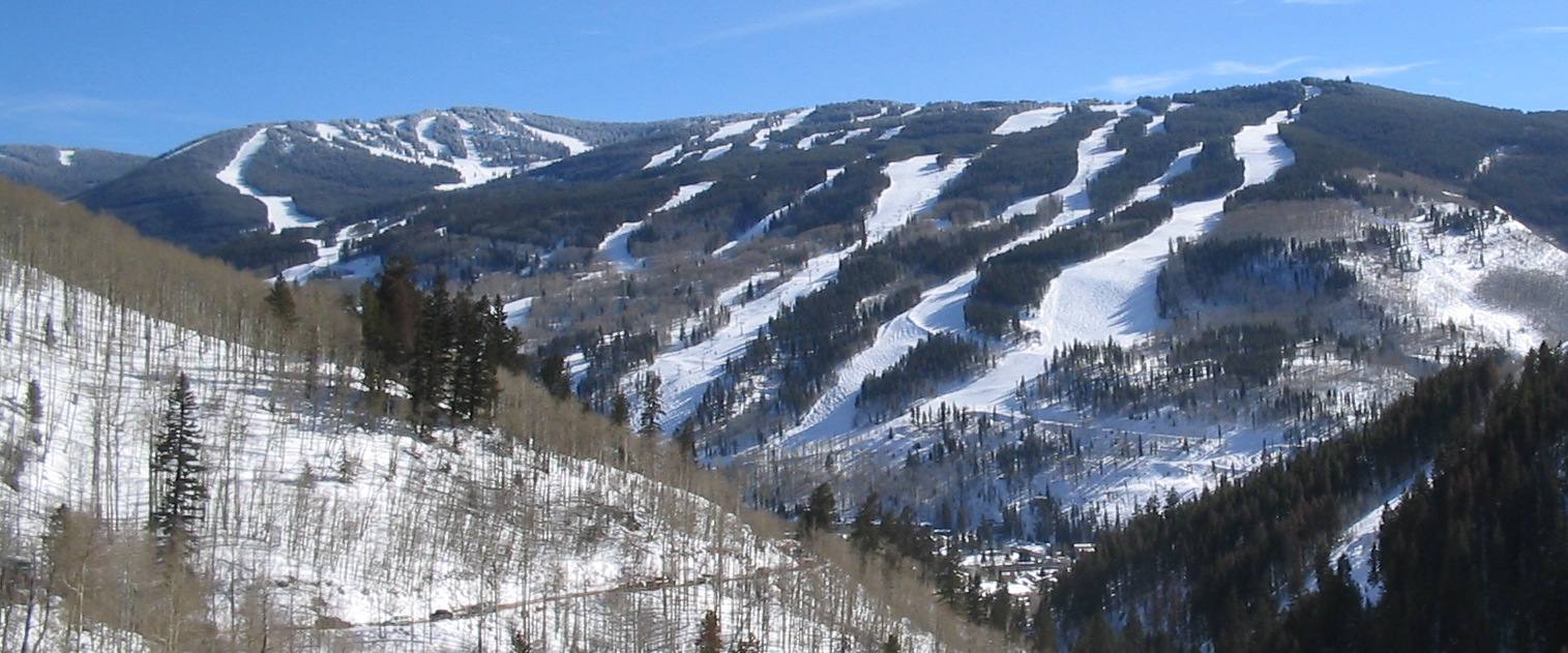 The front side of Vail Mountain, seen from north of the town. The mountain's operator, Vail Resorts, now faces a formal proxy contest for four seats on its board of directors.
