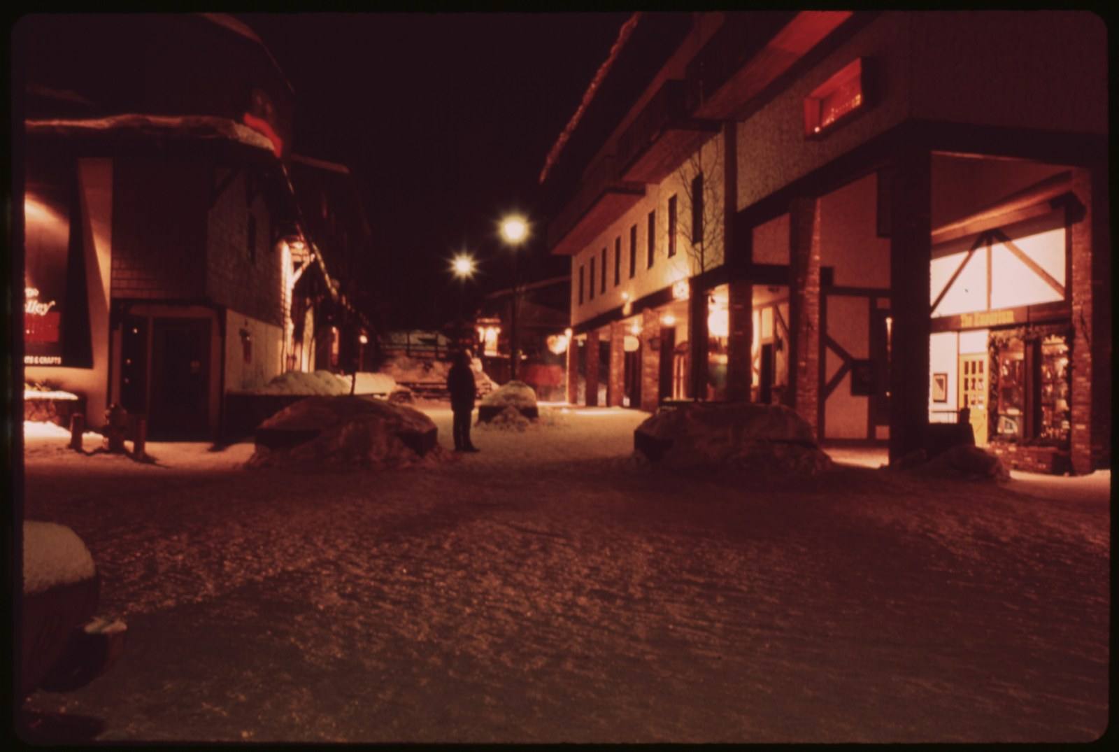 Vail Village at night in February 1974.