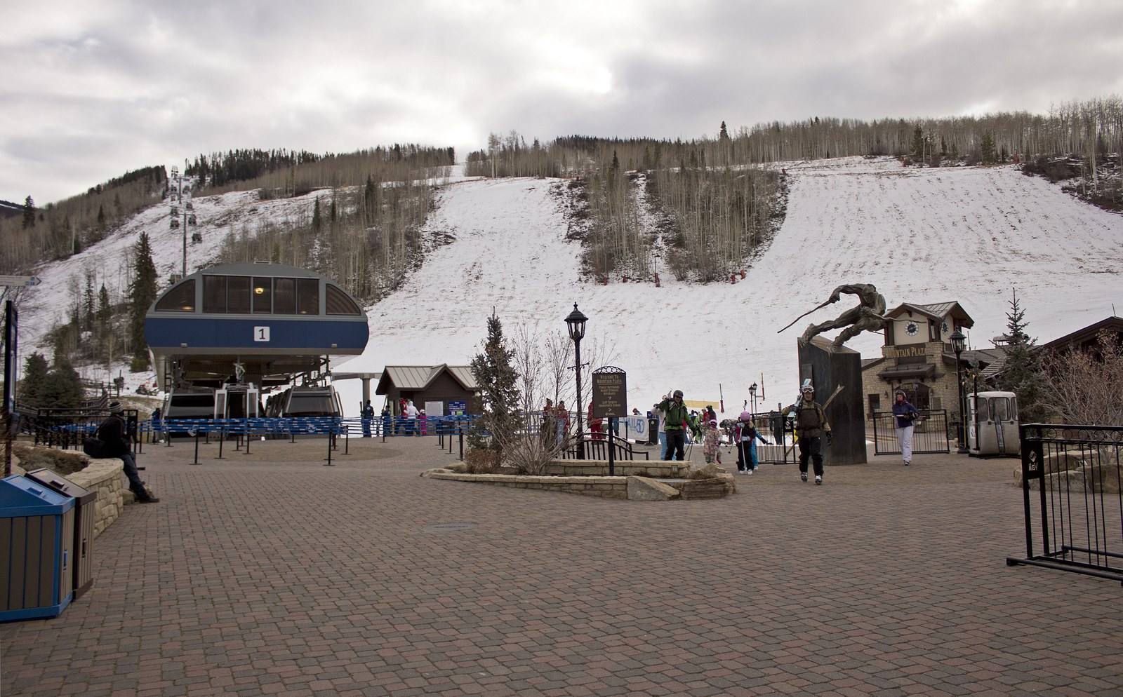 Mountain Plaza in Vail Village, near the top of Bridge Street where THE SIXTY TWO Society has opened.