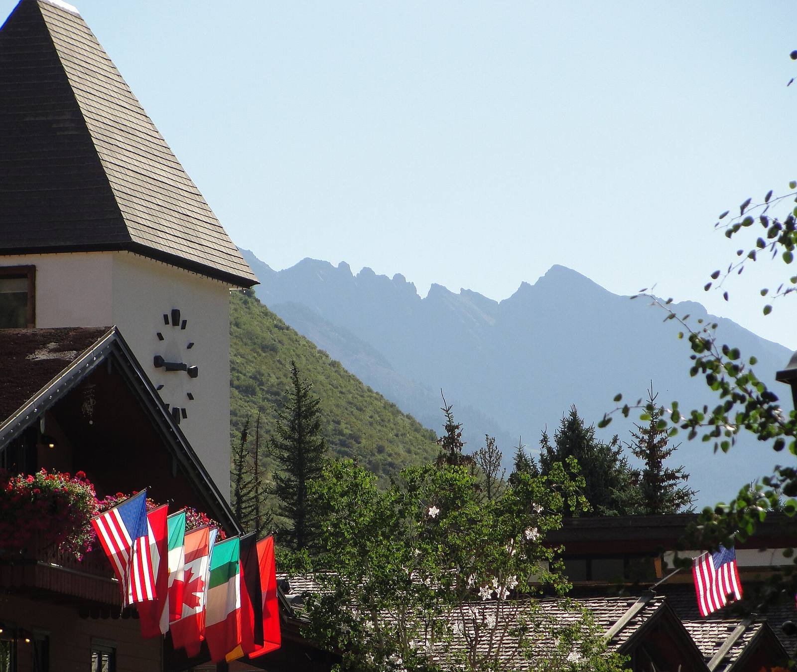 Vail's Clock Tower in Vail Village with the Gore Range behind it, in a file photograph. Much of the winter music season announced Oct. 16 plays out between the village, Lionshead and the mountain above it.