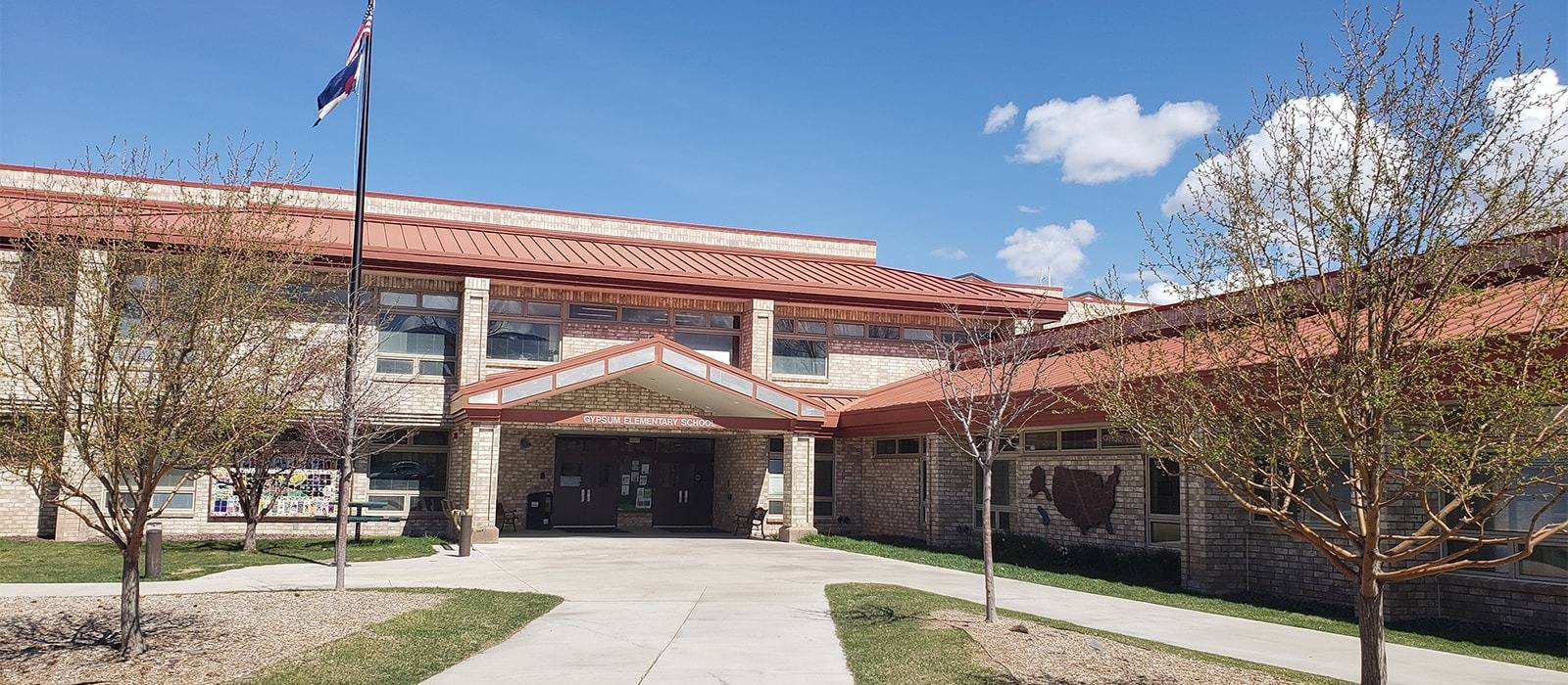 Gypsum Elementary School. Latino students make up 54 percent of Eagle County School District enrollment, and the endorsement cites 2025 test results showing wide proficiency gaps.