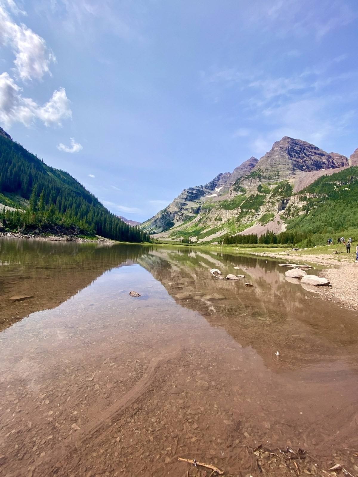 Crater Lake below the Maroon Bells in the White River National Forest.