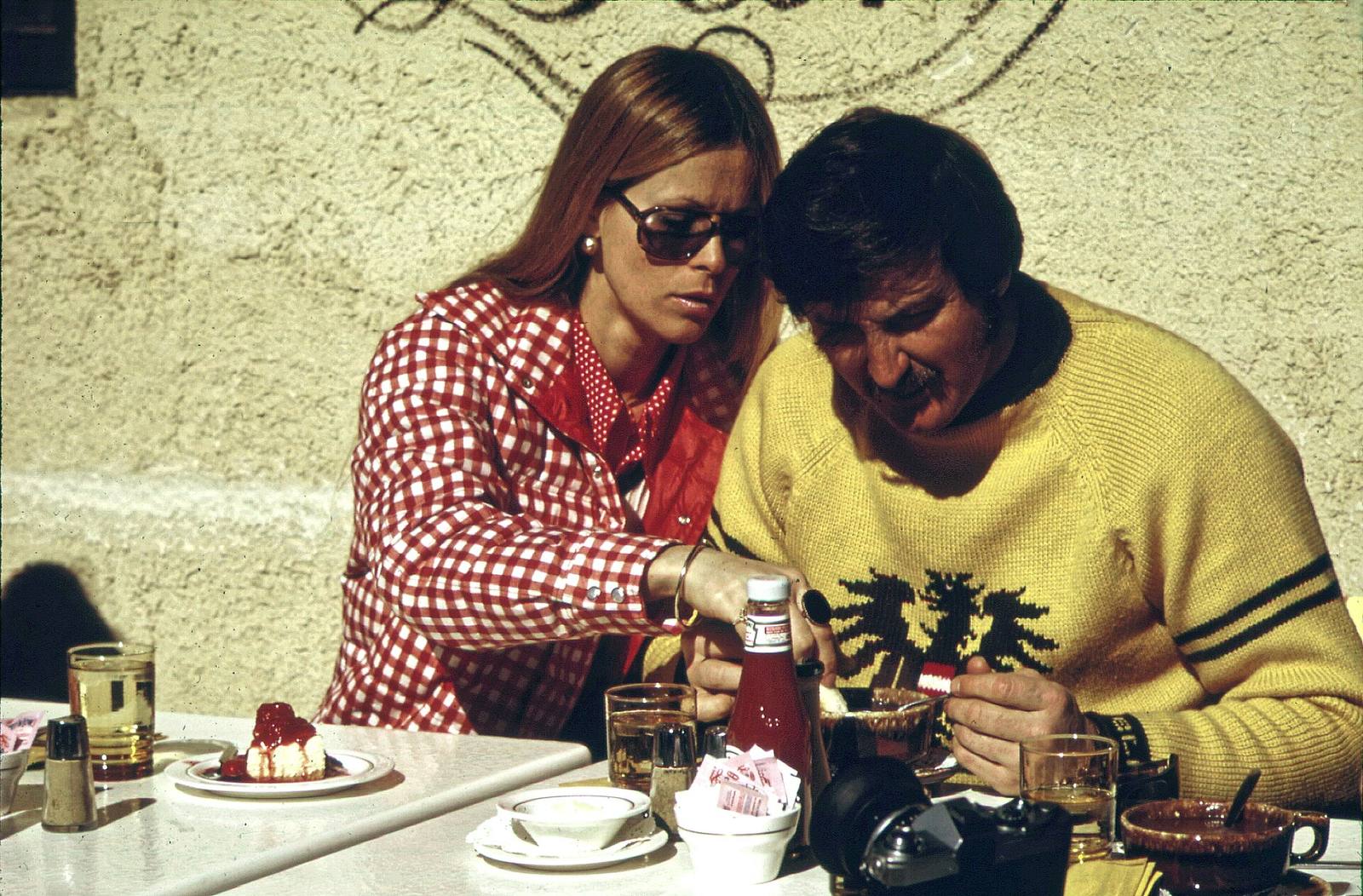 An outdoor cafe in Vail Village in the early 1970s, photographed for the U.S. Environmental Protection Agency's DOCUMERICA project.